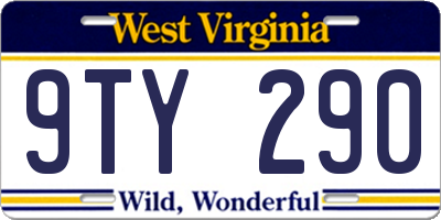 WV license plate 9TY290