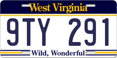 WV license plate 9TY291
