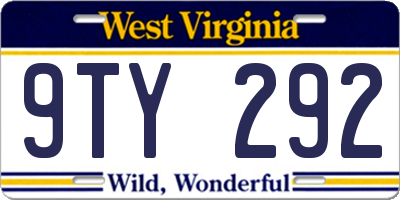 WV license plate 9TY292