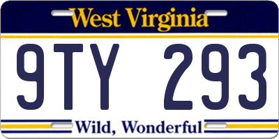 WV license plate 9TY293