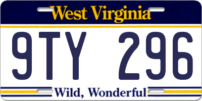 WV license plate 9TY296