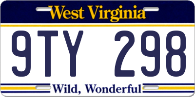 WV license plate 9TY298