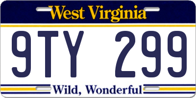 WV license plate 9TY299