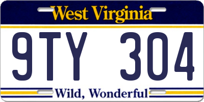 WV license plate 9TY304