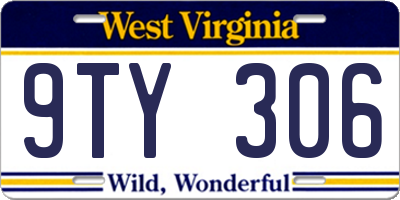 WV license plate 9TY306