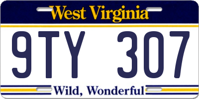 WV license plate 9TY307