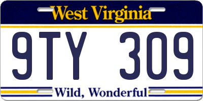 WV license plate 9TY309