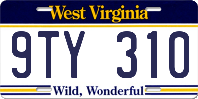WV license plate 9TY310