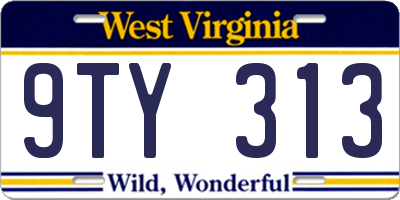 WV license plate 9TY313