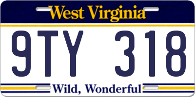 WV license plate 9TY318