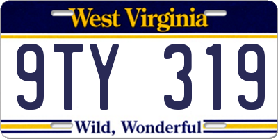 WV license plate 9TY319