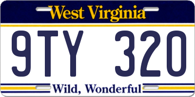 WV license plate 9TY320