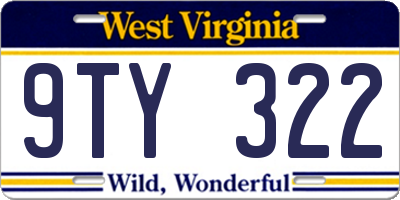 WV license plate 9TY322