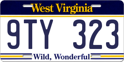 WV license plate 9TY323