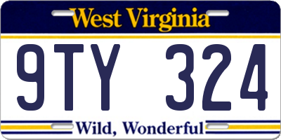 WV license plate 9TY324