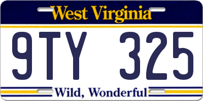 WV license plate 9TY325
