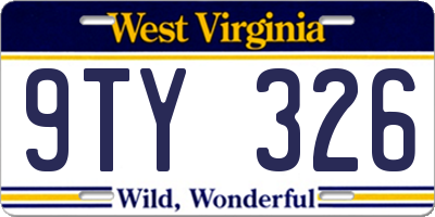 WV license plate 9TY326