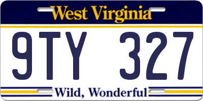 WV license plate 9TY327