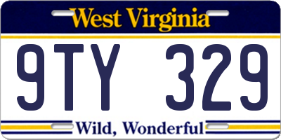 WV license plate 9TY329