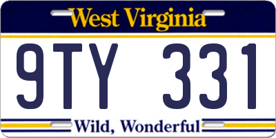 WV license plate 9TY331