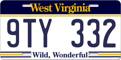 WV license plate 9TY332