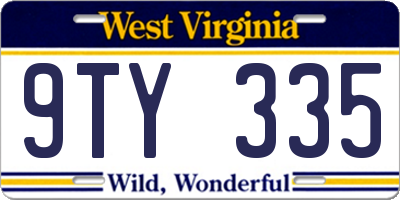 WV license plate 9TY335