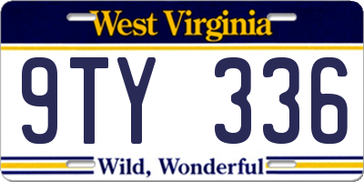 WV license plate 9TY336