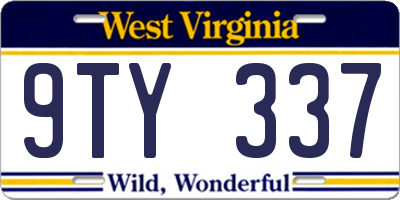 WV license plate 9TY337