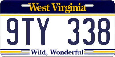 WV license plate 9TY338