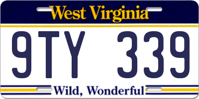 WV license plate 9TY339