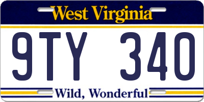 WV license plate 9TY340