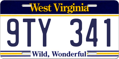 WV license plate 9TY341
