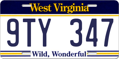 WV license plate 9TY347