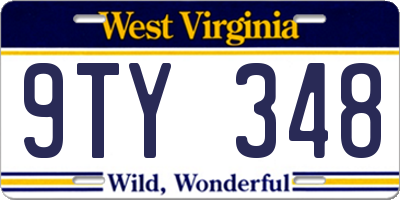WV license plate 9TY348