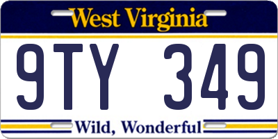 WV license plate 9TY349