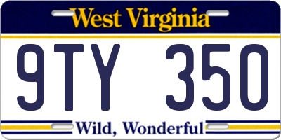 WV license plate 9TY350