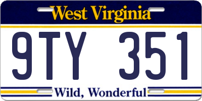 WV license plate 9TY351