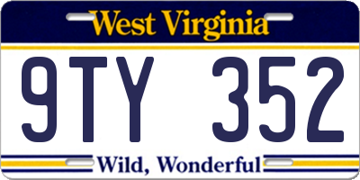 WV license plate 9TY352