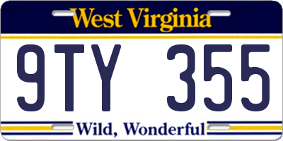 WV license plate 9TY355