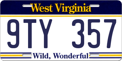 WV license plate 9TY357