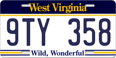 WV license plate 9TY358