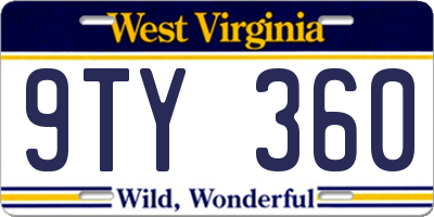 WV license plate 9TY360