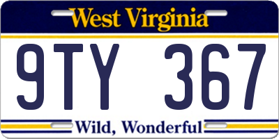 WV license plate 9TY367