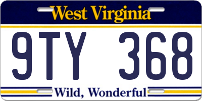 WV license plate 9TY368