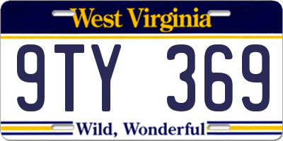 WV license plate 9TY369