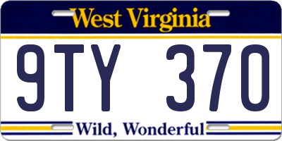 WV license plate 9TY370