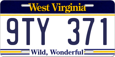 WV license plate 9TY371