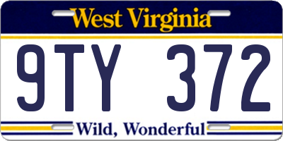 WV license plate 9TY372