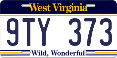 WV license plate 9TY373