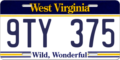 WV license plate 9TY375